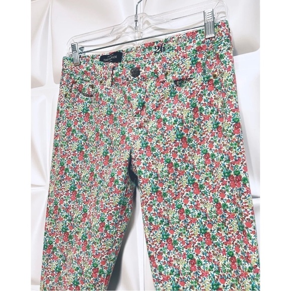 J Crew Sz 26 Toothpick Crop Floral Print Jean Liberty Bloom Emma Georgina Spring - Picture 8 of 14